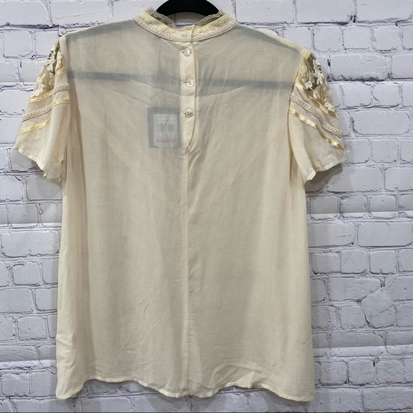 Nanette Lepore Women’s Lace Inset Embroidered Top Small - Picture 3 of 11